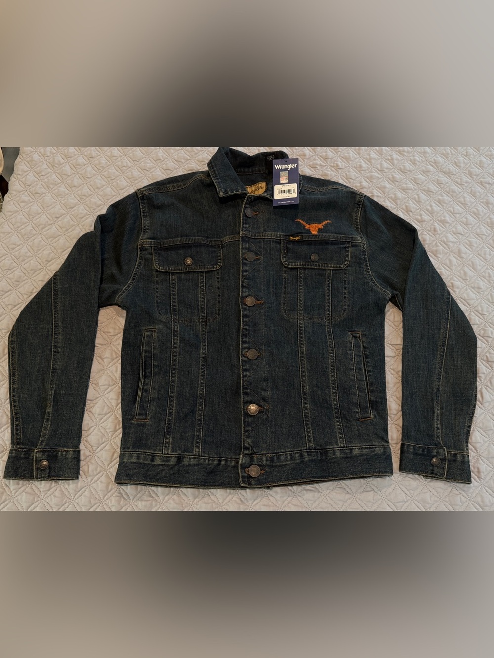 Wrangler Retro x UT Longhorns Denim Trucker Jacket Size Small Stitched Lined NWT